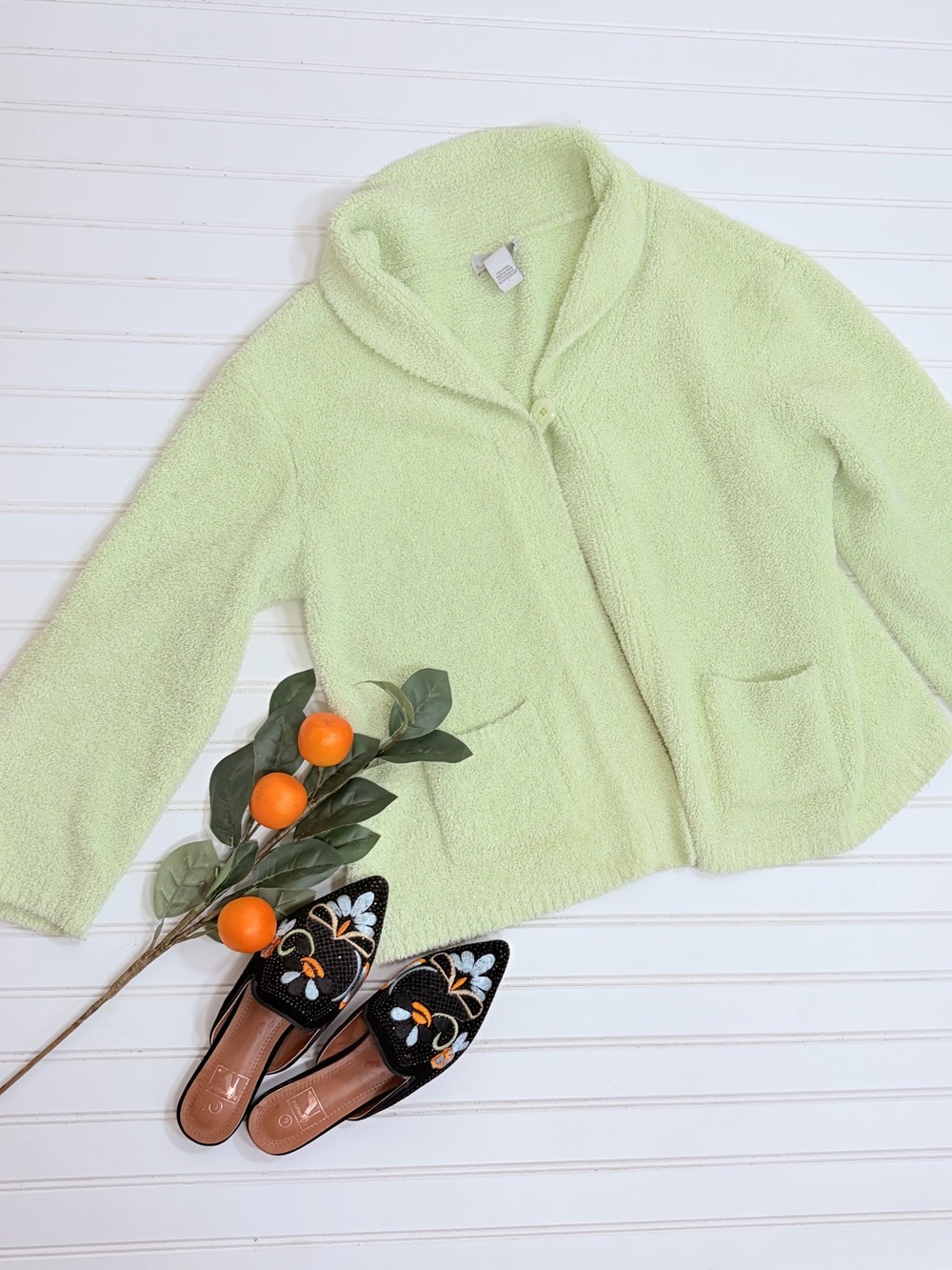 Soft Surroundings Terry Open Front Cardigan